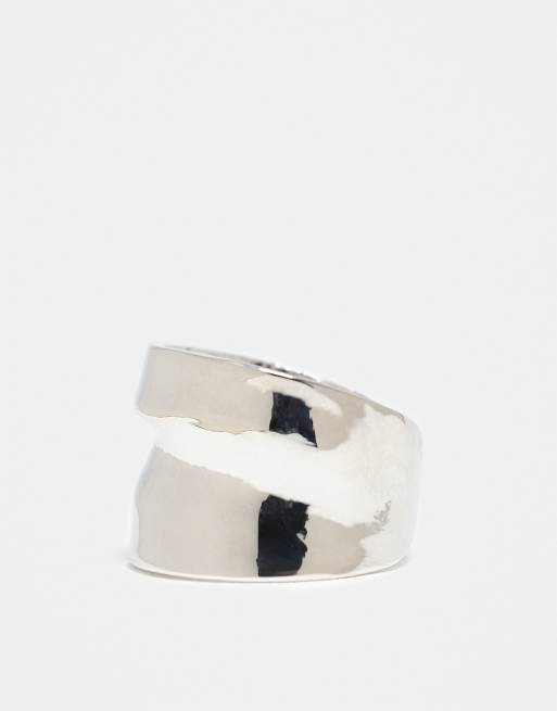 DesignB Molten Wrap Around Ring In Silver
