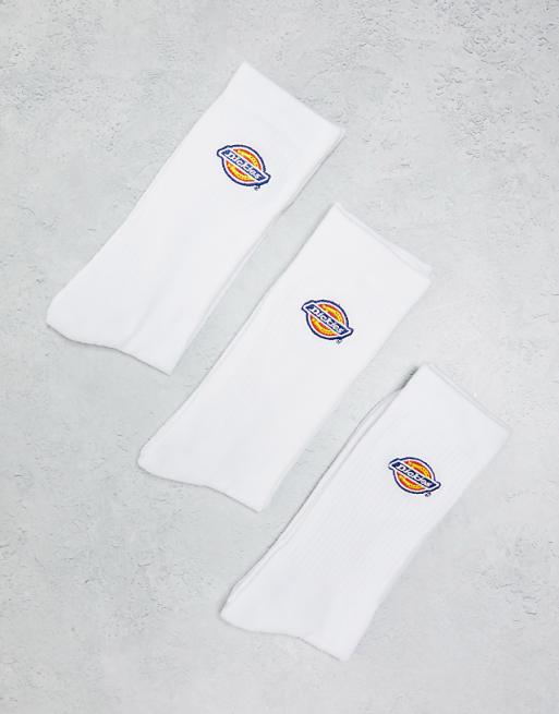 Dickies Valley Grove 3 Pack Crew Socks In White Multipack
