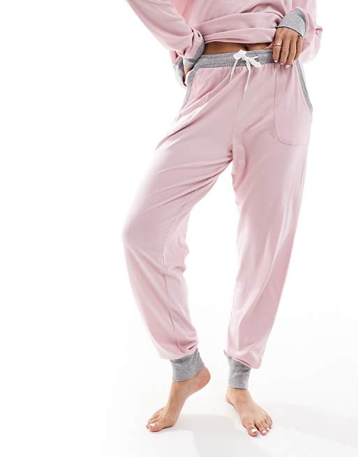 DKNY Signature Top And Jogger Set In Blush Pink