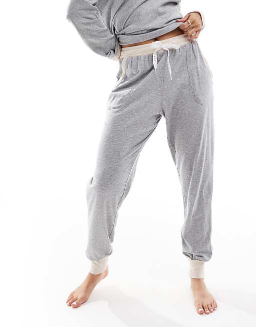 DKNY Signature Top & Jogger Set In Grey Heather