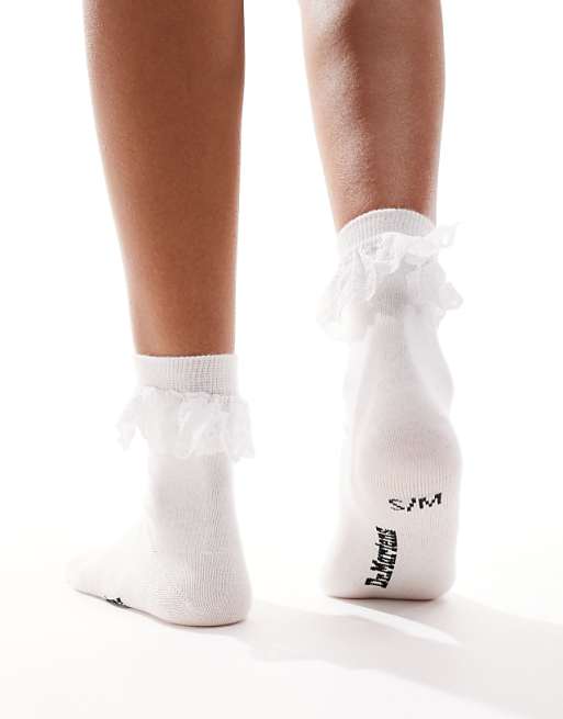 Dr Martens Frill Socks In White