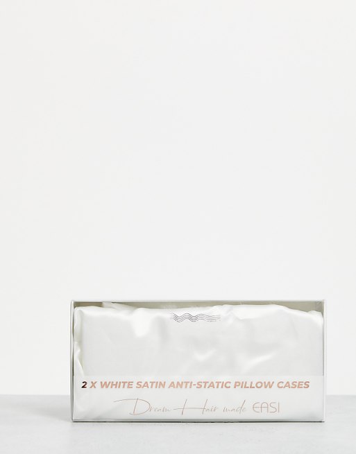 Easilocks Classic Satin Pillow Cases 2 Pack - White