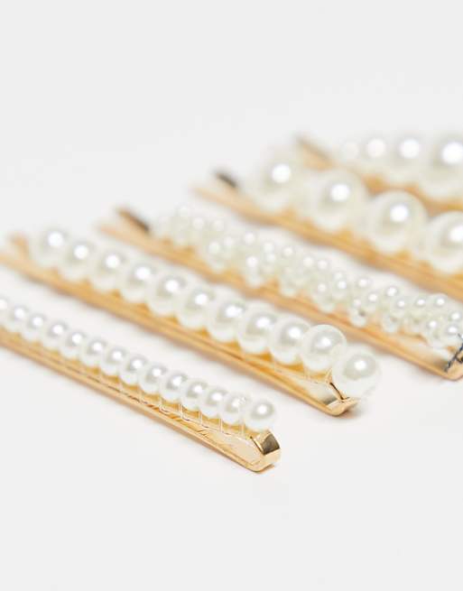 Easilocks Pearl Collection Fashion Hair Clips 5 Pack