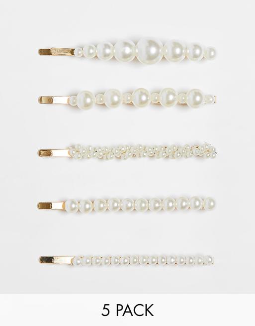 Easilocks Pearl Collection Fashion Hair Clips 5 Pack