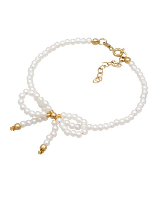 Elli Bracelet Bow Romantic Glass Beads In 925 Sterling Silver