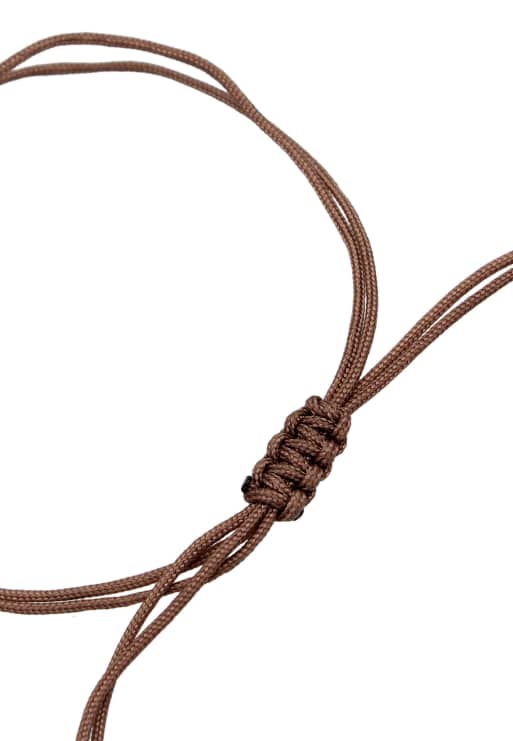 Elli Bracelet Ladies Circle Geo Minimal With Nylon Brown In 925 Sterling Silver Gold Plated In Gold