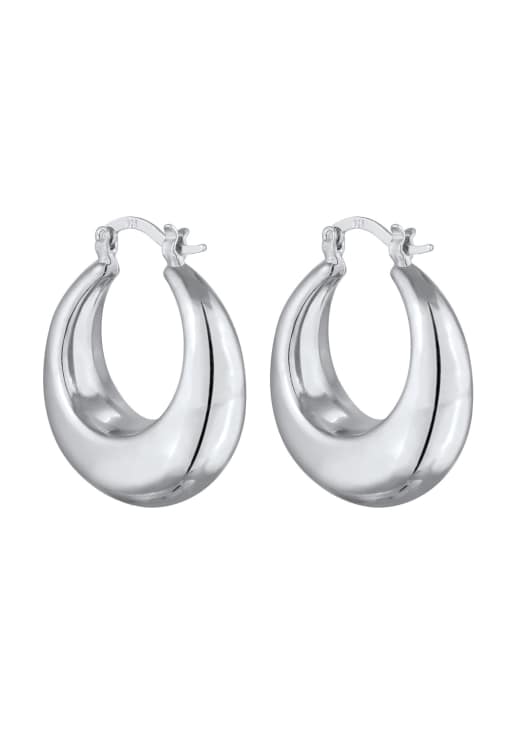 Elli Earrings Creolen Bügel Silberfarben In Silver