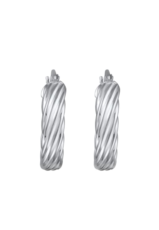 Elli Earrings Creolen Damen Twisted Look 925 Sterling Silver In Silver