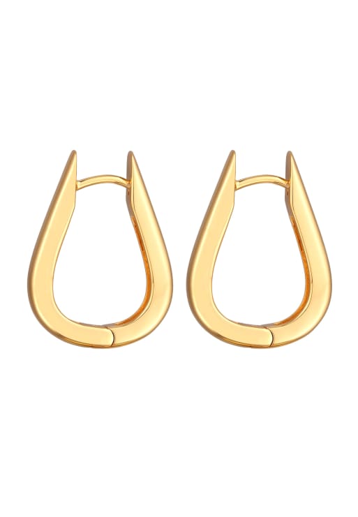Elli Earrings Creolen Oval Messing In Gold