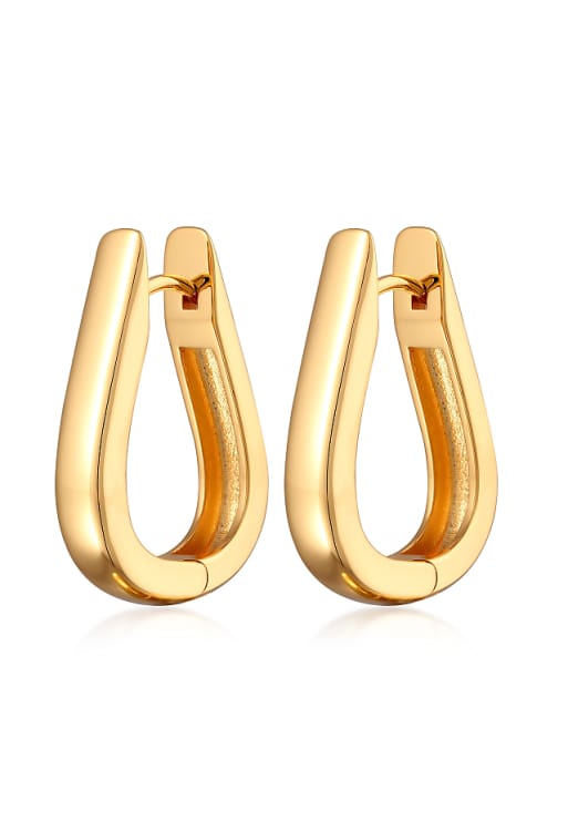 Elli Earrings creolen oval messing in gold
