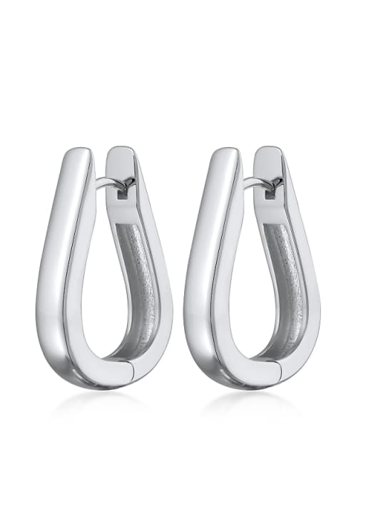 Elli Earrings creolen oval messing in silver