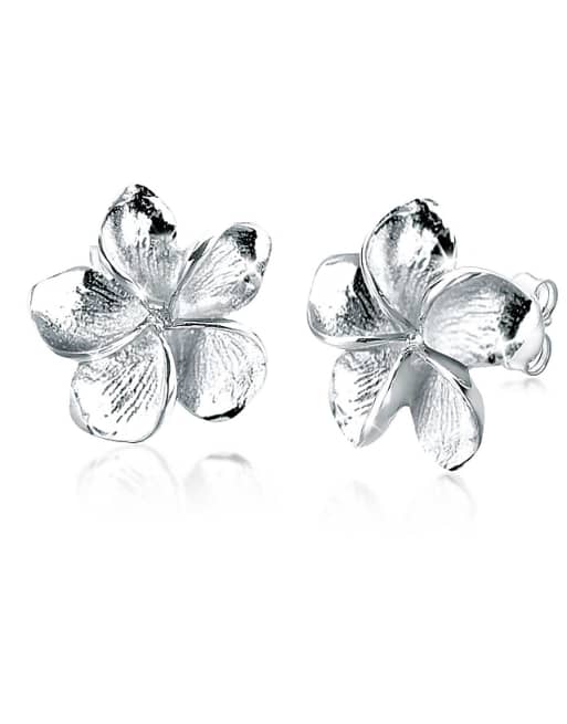 Elli Earrings frangipani flower in 925 sterling silver