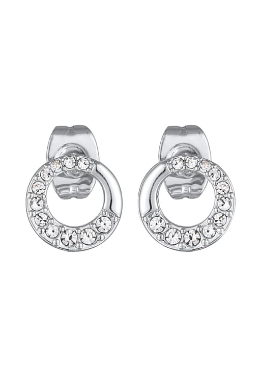 Elli Earrings ladies stud earrings circle geo gold coloured with crystals in silver