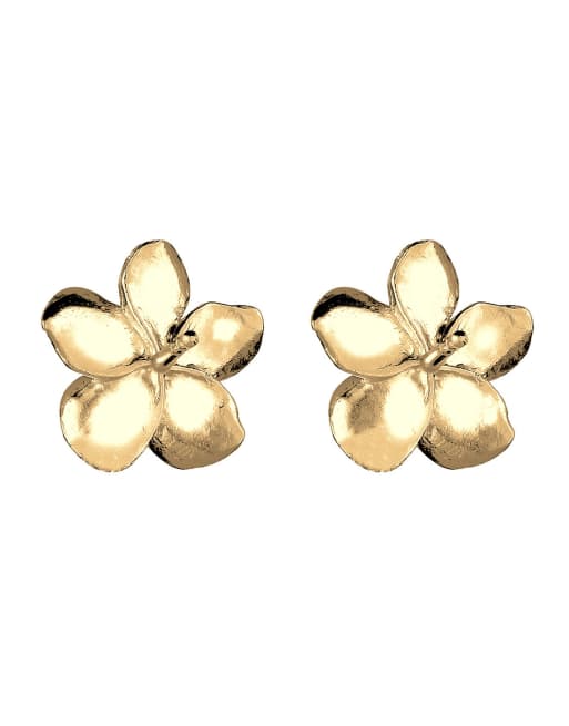 Elli Earrings Ladies Stud Earrings Frangipani Flower Flower Filigree In 925 Sterling Silver In Gold