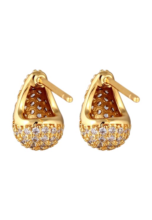 Elli Earrings Ohrstecker Tropfen Zirkonia Messing Goldfarben In Gold