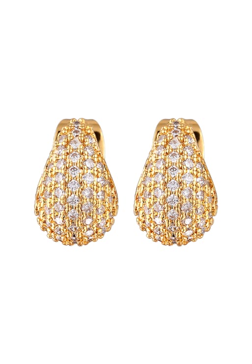 Elli Earrings ohrstecker tropfen zirkonia messing goldfarben in gold