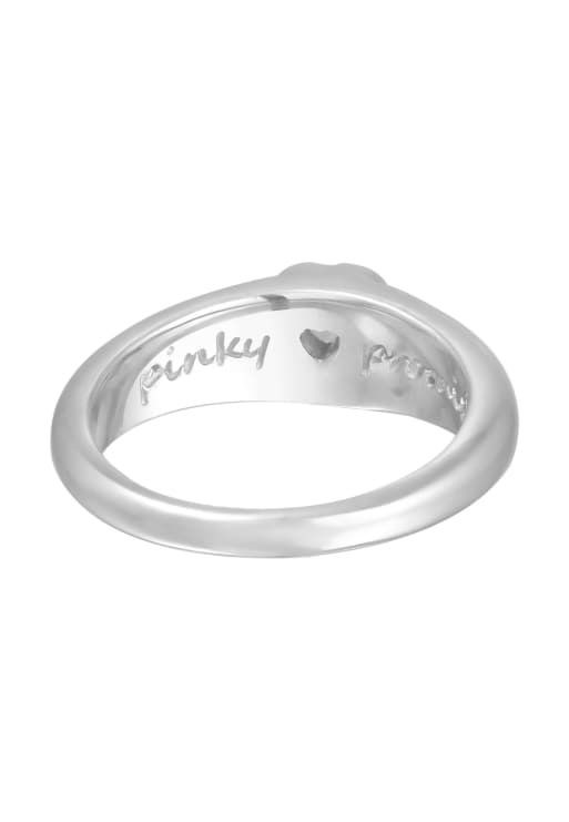 Elli Ring Ladies Band Heart Love With Zirconia In 925 Sterling Silver Gold Plated In Black