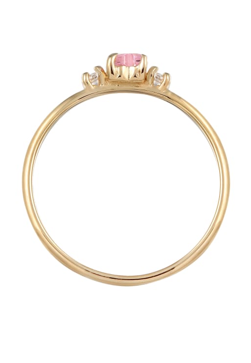 Elli Ring Ladies Engagement Ring Heart With Zirconia Crystal In 925 Sterling Silver In Pink