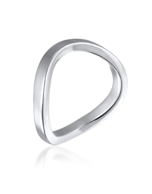 Elli Ring Wave Filigree Gold Coloured In Silver