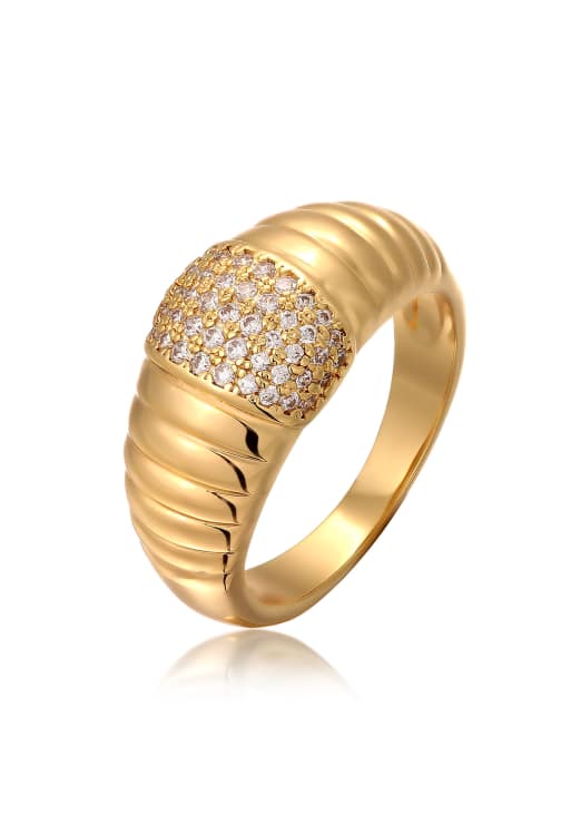 Elli Ring Zirkonia Statement Goldfarben In Gold
