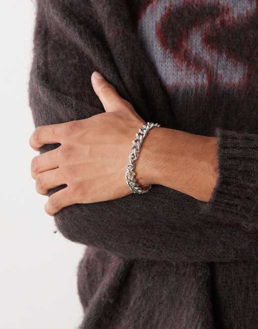 Faded Future 10mm Cable Chain Bracelet In Silver