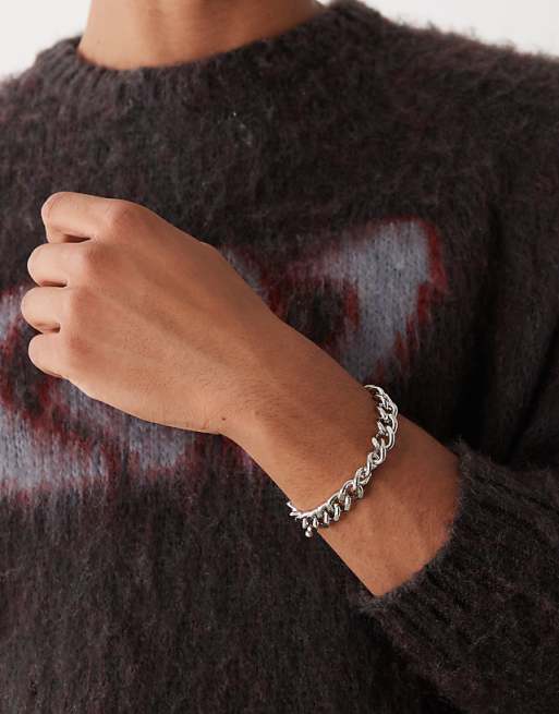Faded Future 10mm Cable Chain Bracelet In Silver