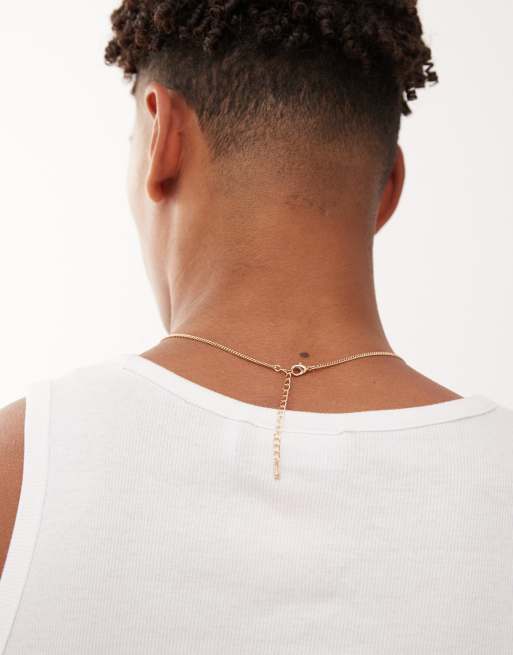 Faded Future Natural Green Stone Pendant Necklace In Gold