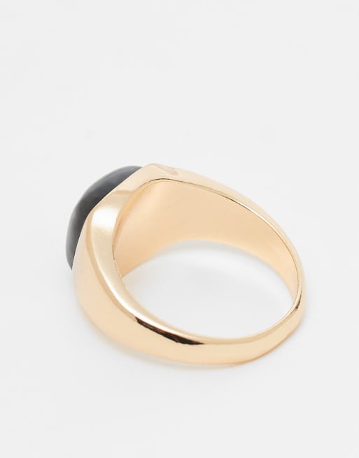 Faded Future Natural Stone Signet Ring In Silver