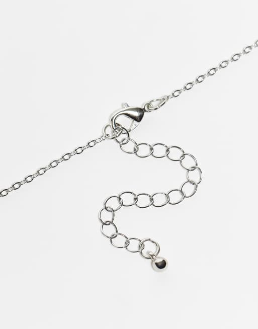 Faded Future Pack Of 2 Figaro Chain And Black Stone Pendant Necklace In Silver