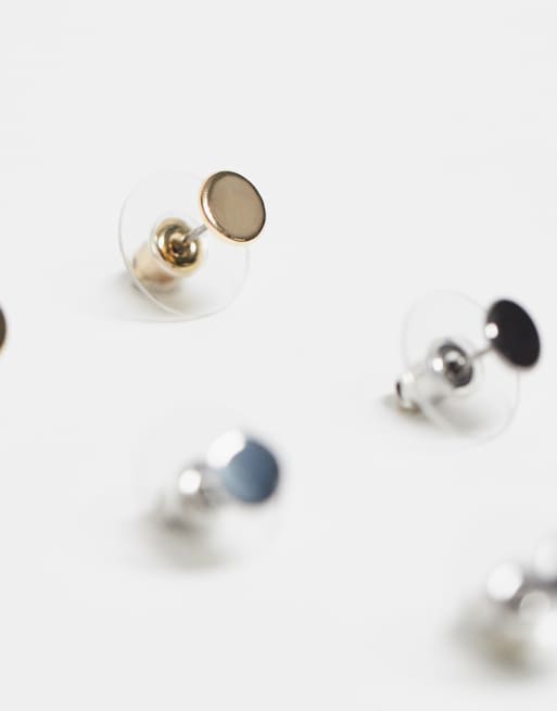 Faded Future Pack Of 3 Plug Studs In Silver Gold And Black