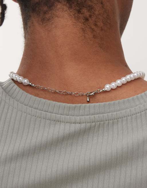 Faded Future Pearl And Metal Beaded Necklace