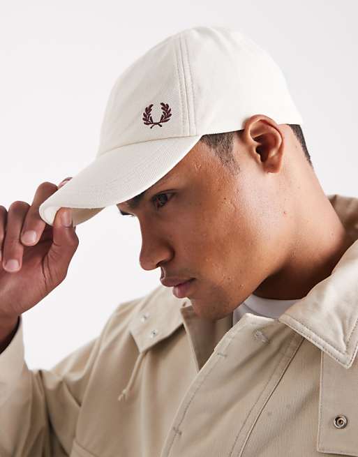 Fred Perry pique cap in ecru