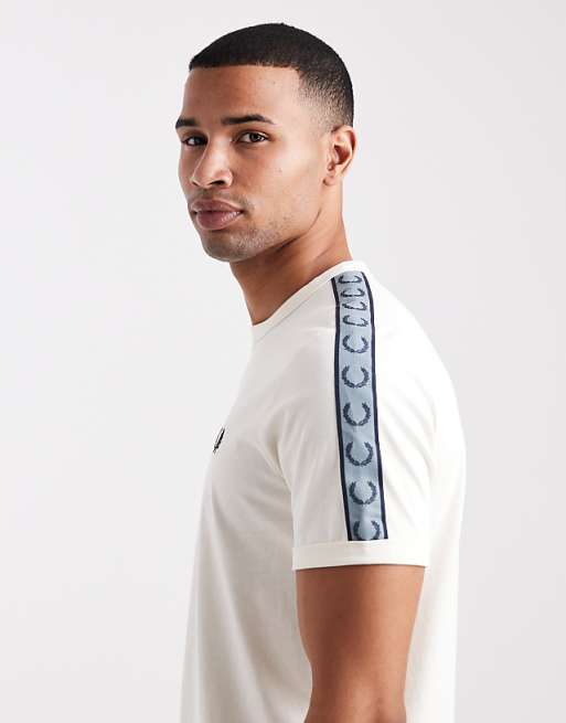 Fred Perry Tape Ringer T-shirt In White