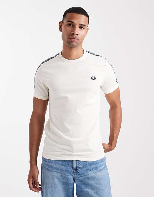 Fred Perry tape ringer t-shirt in white