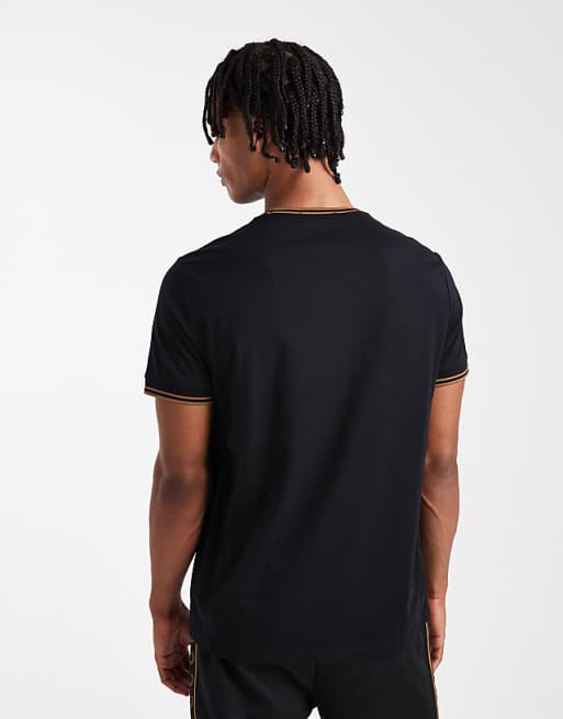 Fred Perry Twin Tipped T-shirt In Black