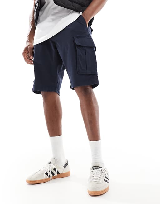 GANT Relaxed Fit Twill Cargo Shorts In Navy