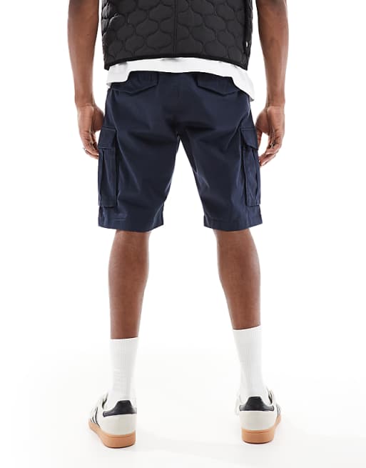 GANT Relaxed Fit Twill Cargo Shorts In Navy