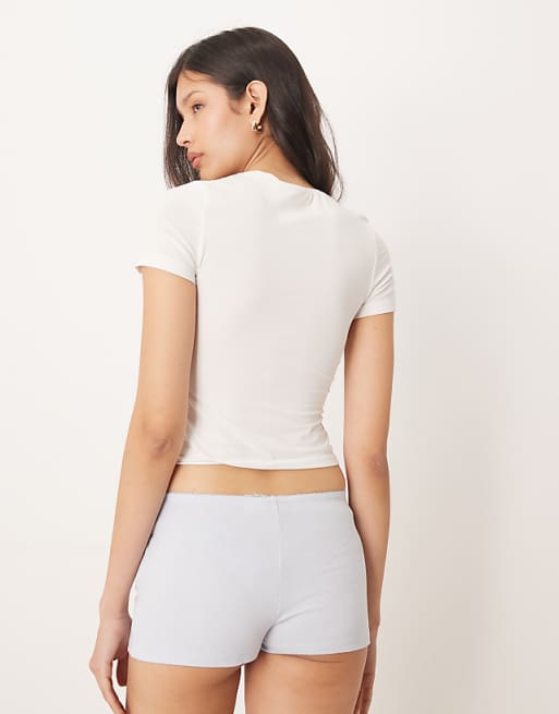 Gina Tricot Mix And Match Soft Pyjamas Shorts In Light Blue