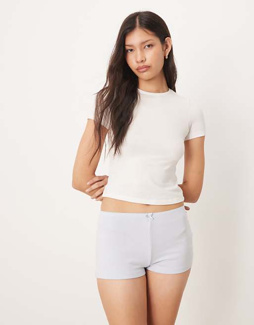 Gina Tricot mix and match soft pyjamas shorts in light blue