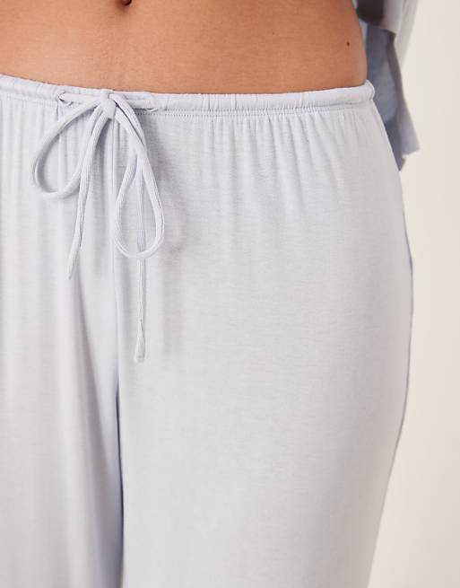 Gina Tricot Mix And Match Soft Pyjamas Trousers In Light Blue