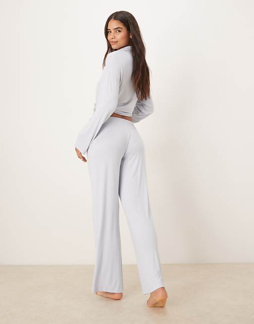 Gina Tricot Mix And Match Soft Pyjamas Trousers In Light Blue