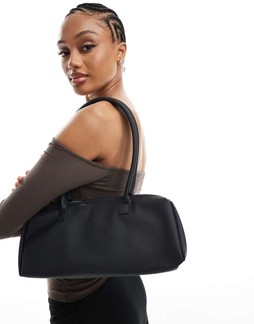 Glamorous Slouchy Long Shoulder Bag In Black