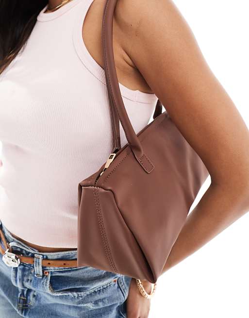Glamorous Slouchy Long Shoulder Bag In Brown