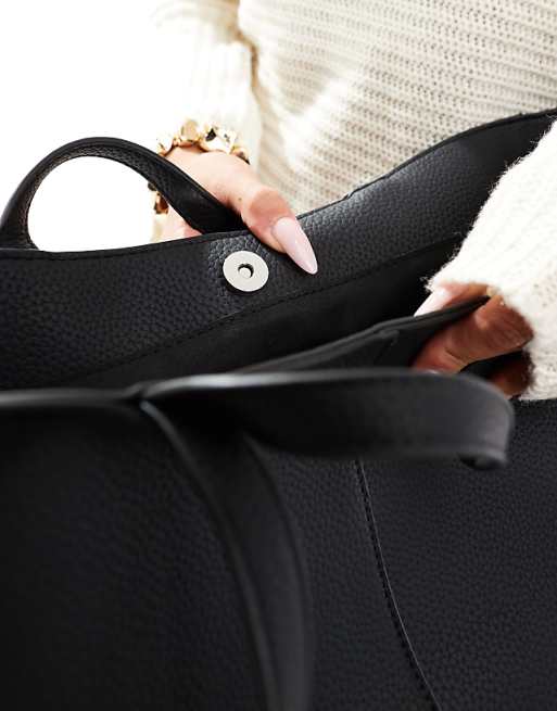 Glamorous Structured Tote Bag In Black