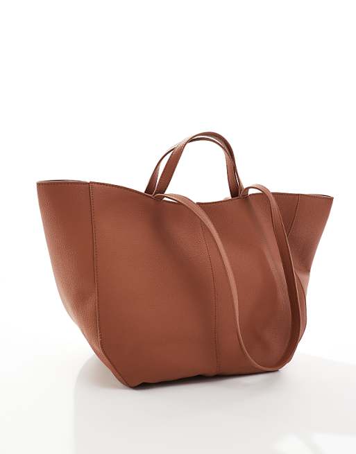 Glamorous Structured Tote Bag In Tan