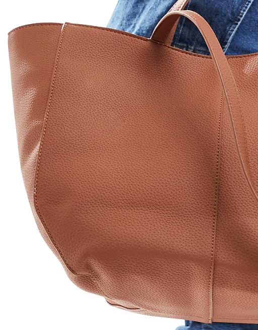 Glamorous Structured Tote Bag In Tan