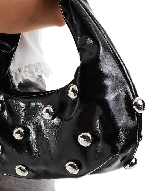 Glamorous Studded Mini Grab Bag In Black