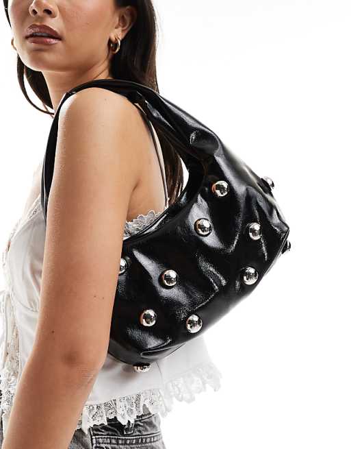 Glamorous Studded Mini Grab Bag In Black
