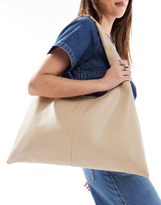 Glamorous Winged Shoulder Tote Bag In Cream