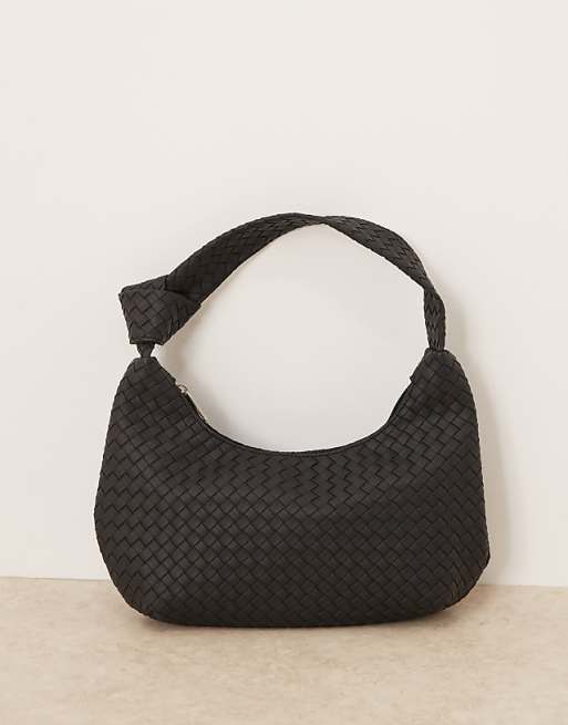 Glamorous Woven Shoulder Bag In Black